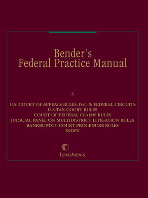 cover image of Bender's Federal Practice Manual